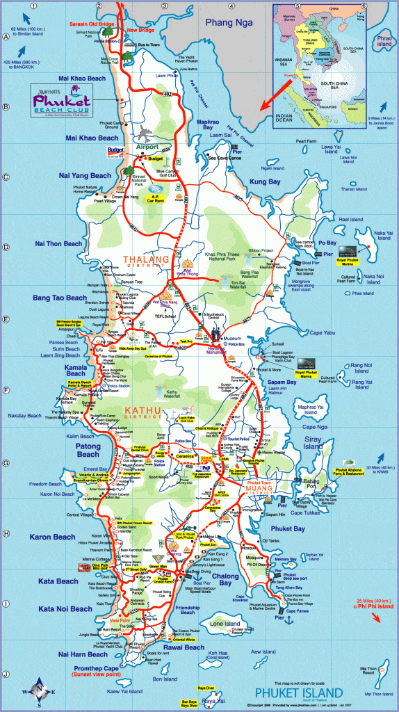 Map of Phuket Island Thailand